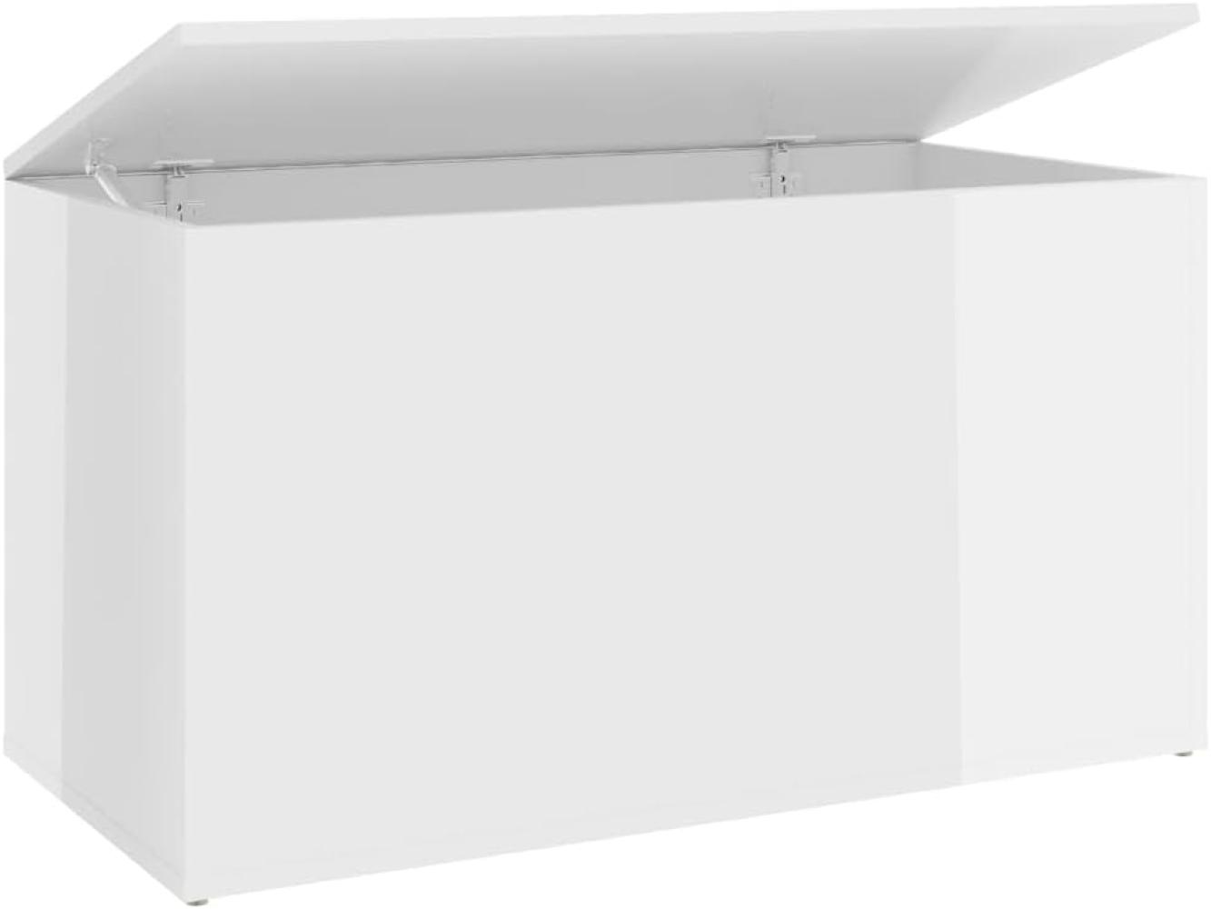 Aufbewahrungstruhe Hochglanz-Weiß 84x42x46 cm Holzwerkstoff Bild 1