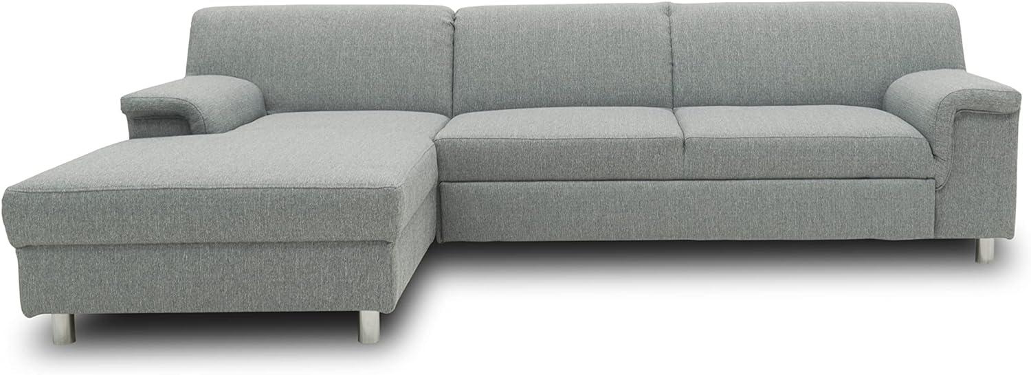 DOMO Collection Junin Ecksofa, Sofa in L-Form mit Schlaffunktion, Couch Polsterecke, Moderne Eckcouch, Silber, 150 x 251 cm Bild 1