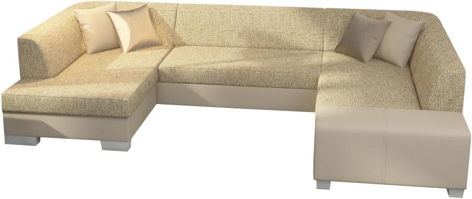 Ausziehbares Sofa HAVANIS, U-Form, 320x73x167/207, sawana14/soft017white, recht Bild 1
