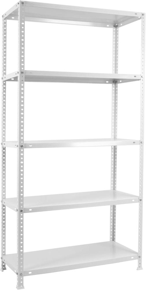 Simonrack Schwerlastregal, Lagerregal, 200x110x40 Metallregal, Kellerregal, Biegestelle 90 kg, 5 Fachböden, Weiss - Comfort Bild 1