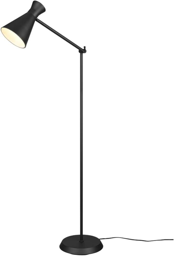 LED Stehleuchte Gelenk & Fußschalter Metallschirm in Schwarz - Höhe 150cm Bild 1