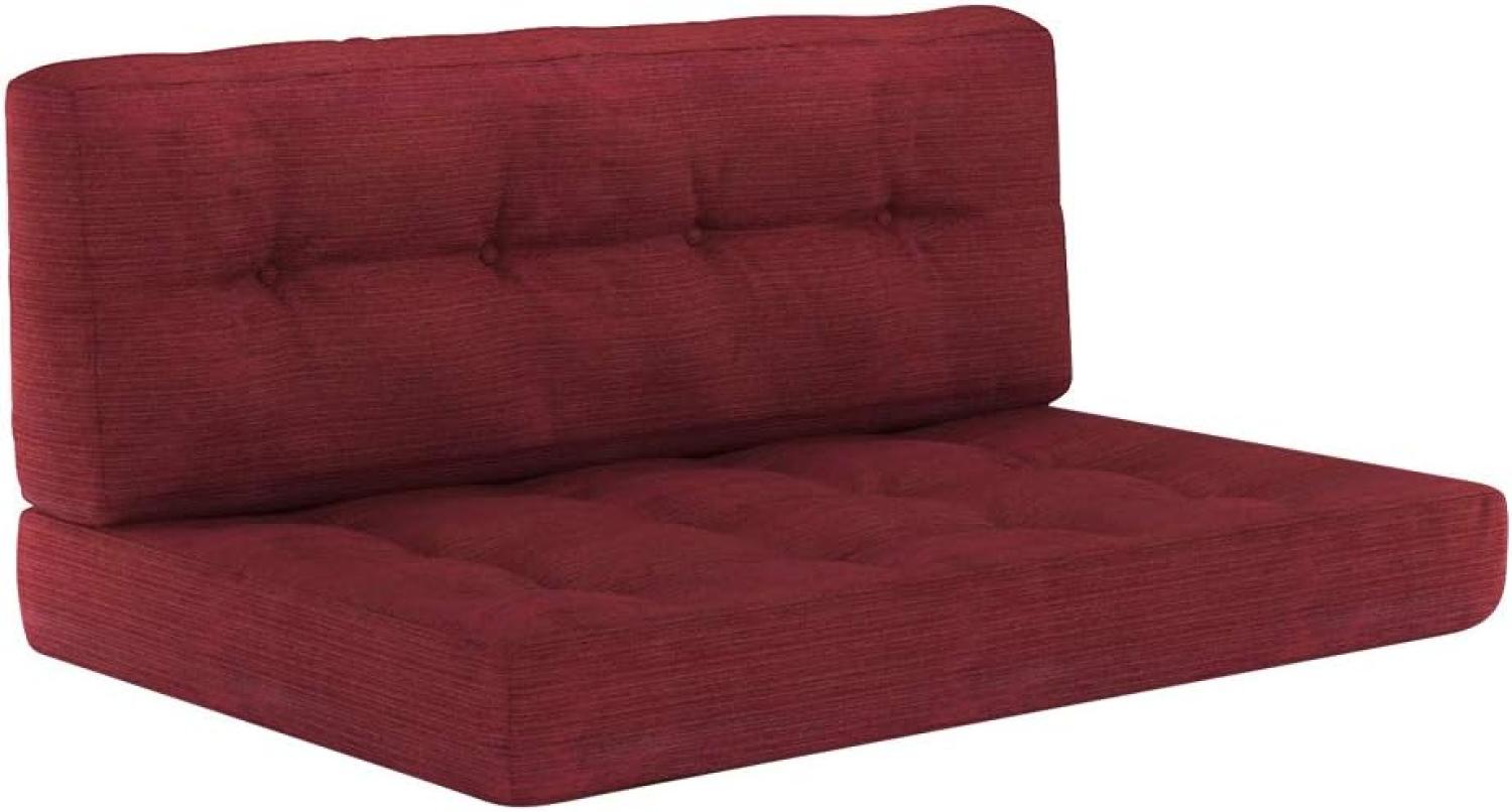 VICCO Palettenkissen Set Sitzkissen + Rückenkissen Palettenmöbel PU Schaum-Rot Bild 1
