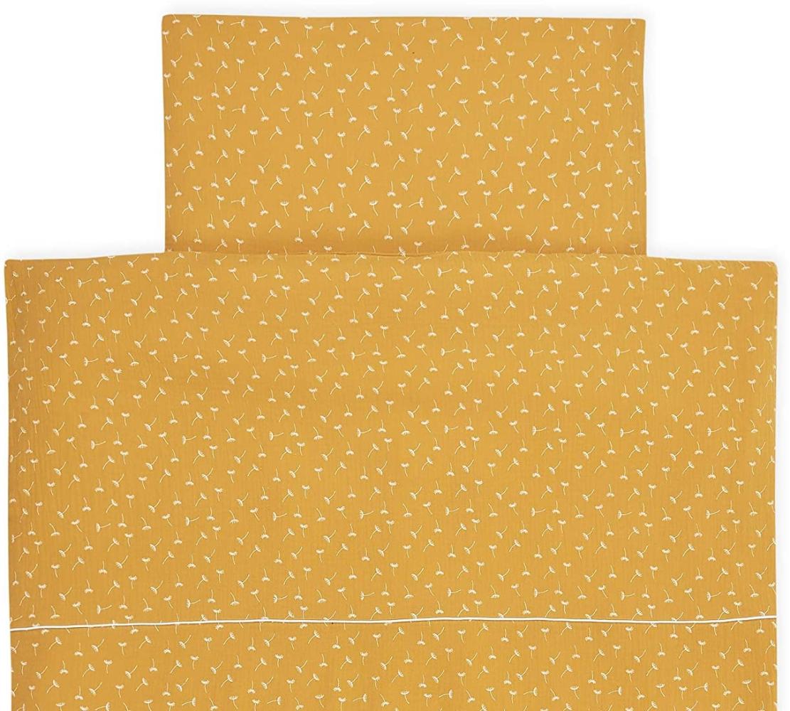 KraftKids Bettwäsche-Set Musselin gelb Pusteblumen aus Kopfkissen 40 x 60 cm und Bettdecke 135 x 100 cm, Bettbezug aus Baumwolle, handgearbeitete Bettwäsche gefertigt in der EU Bild 1