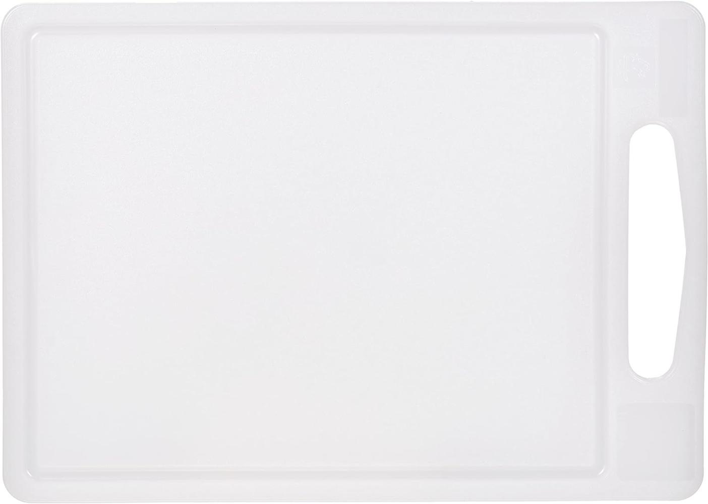my basics 342 mb Schneidbrett aus Kunststoff, mit Saftrille, 35 x 25 cm, weiß Bild 1