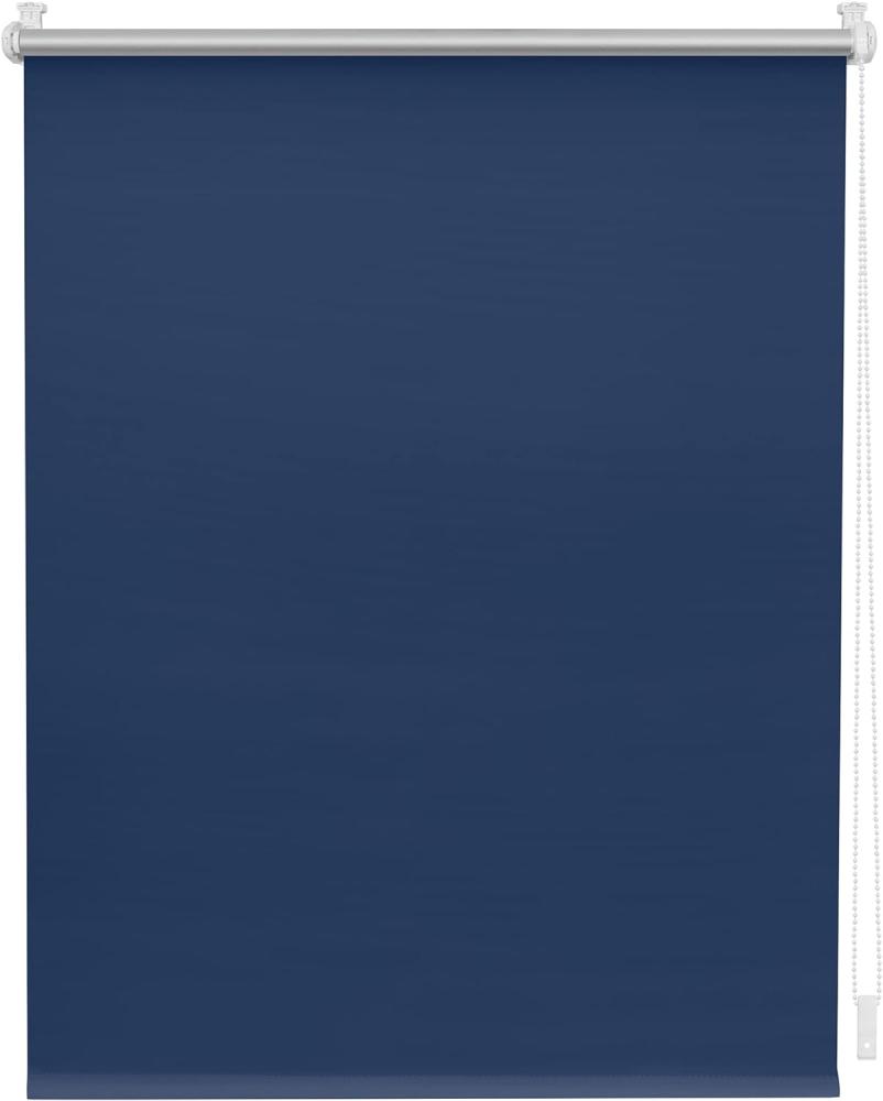 Lichtblick Thermorollo ohne Bohren, Klemmfix, Verdunklungsrollo, Hitzeschutz, Sichtschutz, Wandmontage, Deckenmontage, Rollo für Fenster und Türen Blau,55 cm x 150 cm (B x L) Bild 1