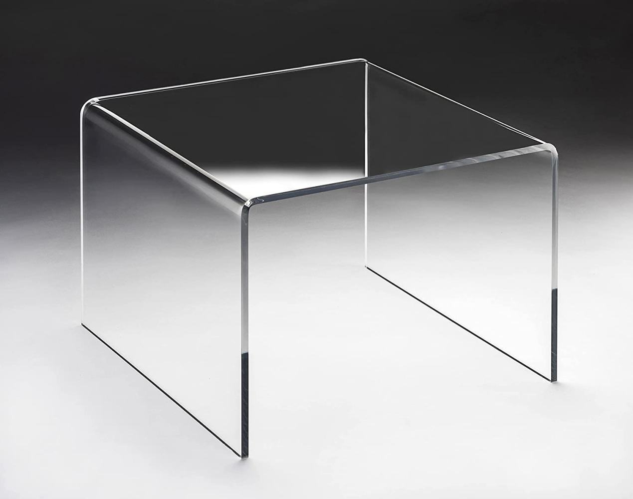 Hochwertiger Acryl-Glas Couchtisch, ideal für Wohnlandschaften, transparent, quadratisch, B 57 x T 57 cm, H 42 cm, Acryl-Glas-Stärke 12 mm, 57 x 57 cm, H 42 cm, Bild 1