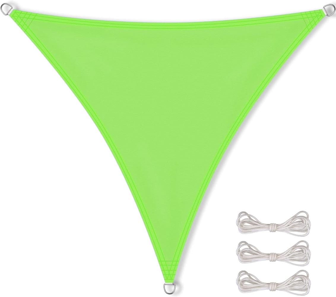 CelinaSun Sonnensegel inkl Befestigungsseile Premium PES Polyester wasserabweisend imprägniert Dreieck gleichseitig 4,6 x 4,6 x 4,6 m grün Bild 1