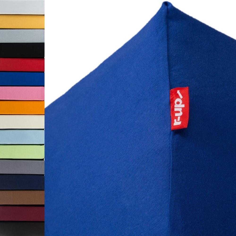 r-up Passt Spannbettlaken 140x200-160x200 bis 35cm Höhe viele Farben 100% Baumwolle 130g/m² Oeko-Tex stressfrei auch für hohe Matratzen (Royalblau) Bild 1