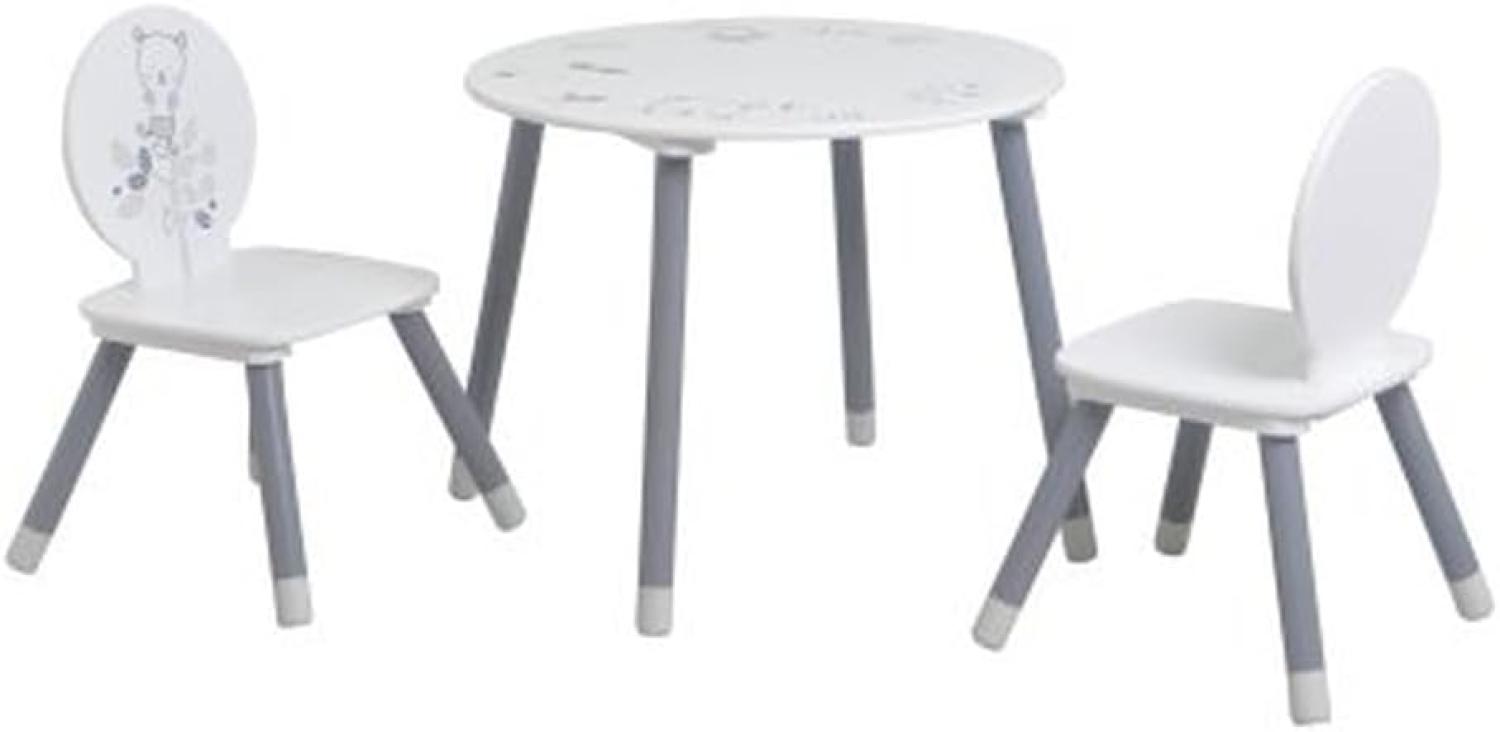 Kindertisch >Bear< in weiss/grau aus Kunststoff/Kiefer - 60x50x60cm (BxHxT) Bild 1