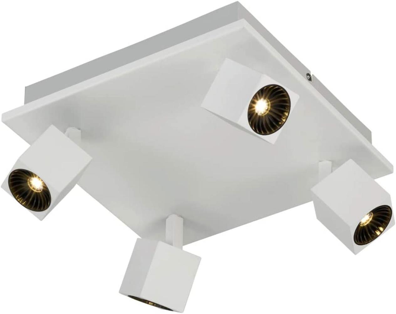 Schwenkbarer LED Deckenstrahler, eckig mit indirekter Beleuchtung in weiß matt Bild 1