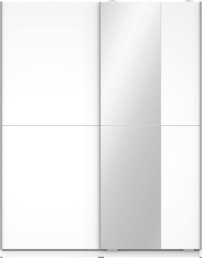 FORTE Winner Schwebetürenschrank mit 1 Tür und 1 Spiegeltür, Holzwerkstoff, Weiß, 61,2 x 150 x 190,5 cm Bild 1