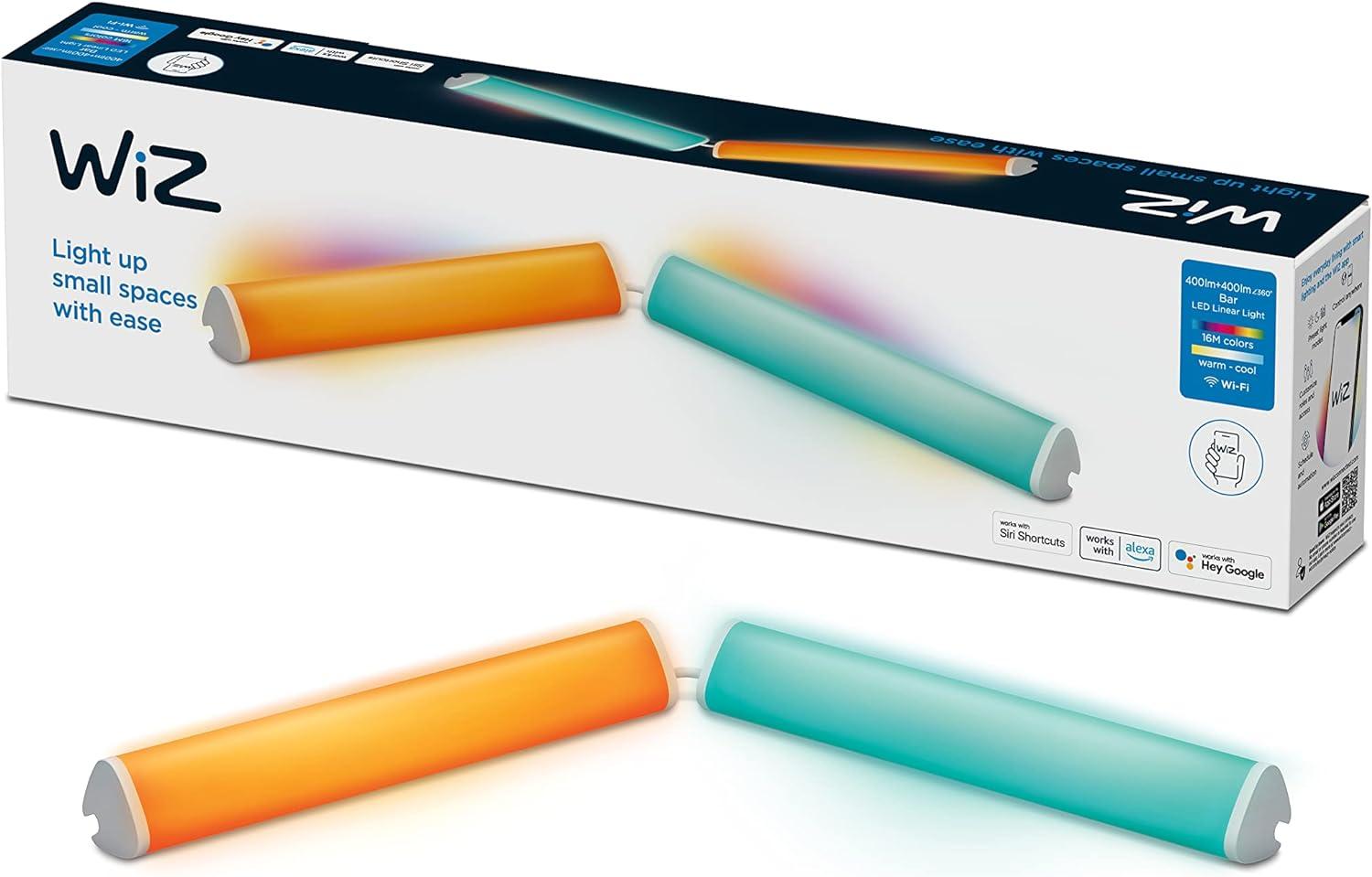 WiZ Light Bar Tischleuchte Tunable White and Color, dimmbar, 16 Mio. Farben, smarte Steuerung per App/Stimme über WLAN, Doppelpack Bild 1