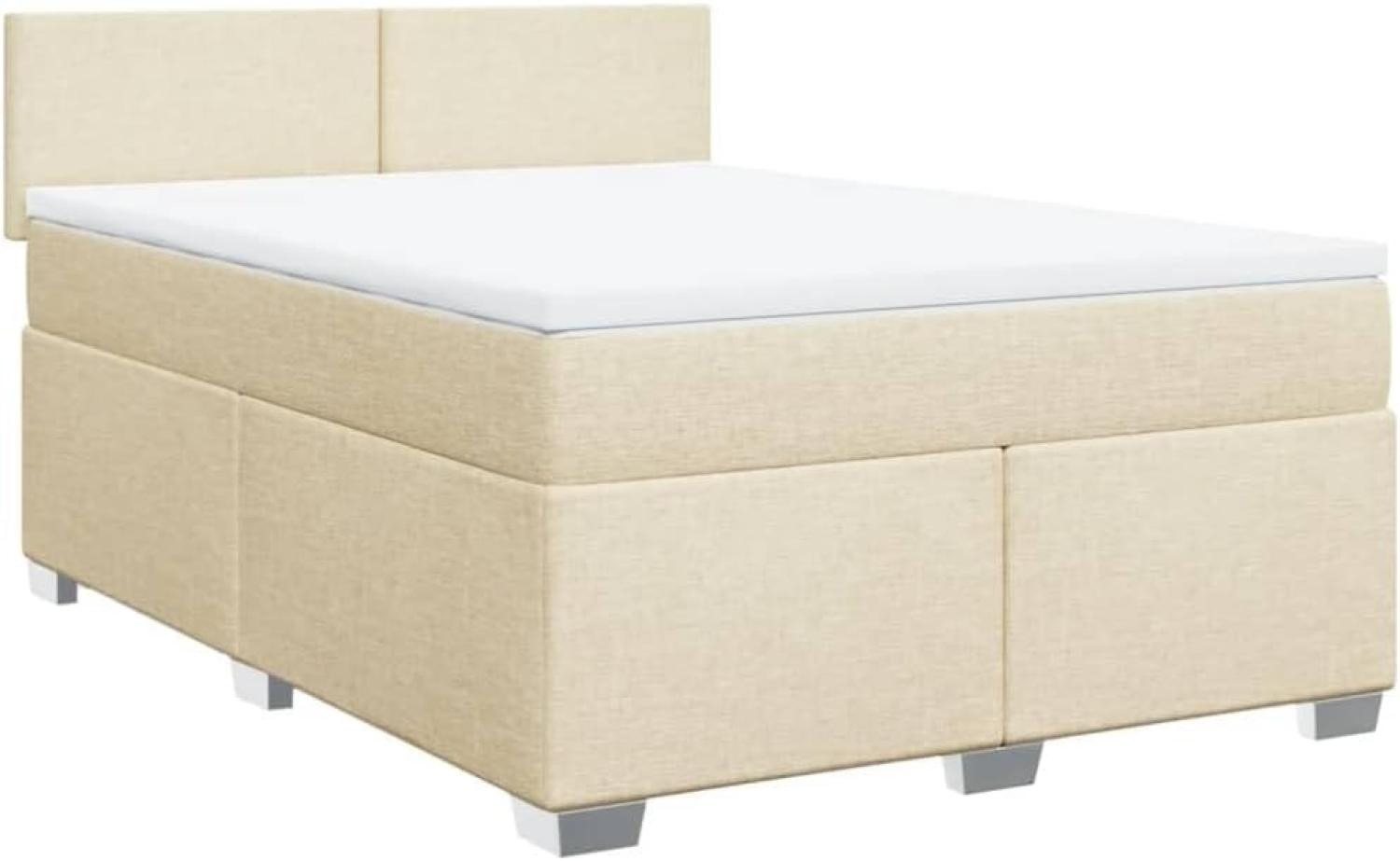 Boxspringbett mit Matratze Creme 140x200 cm Stoff 3288209 Bild 1