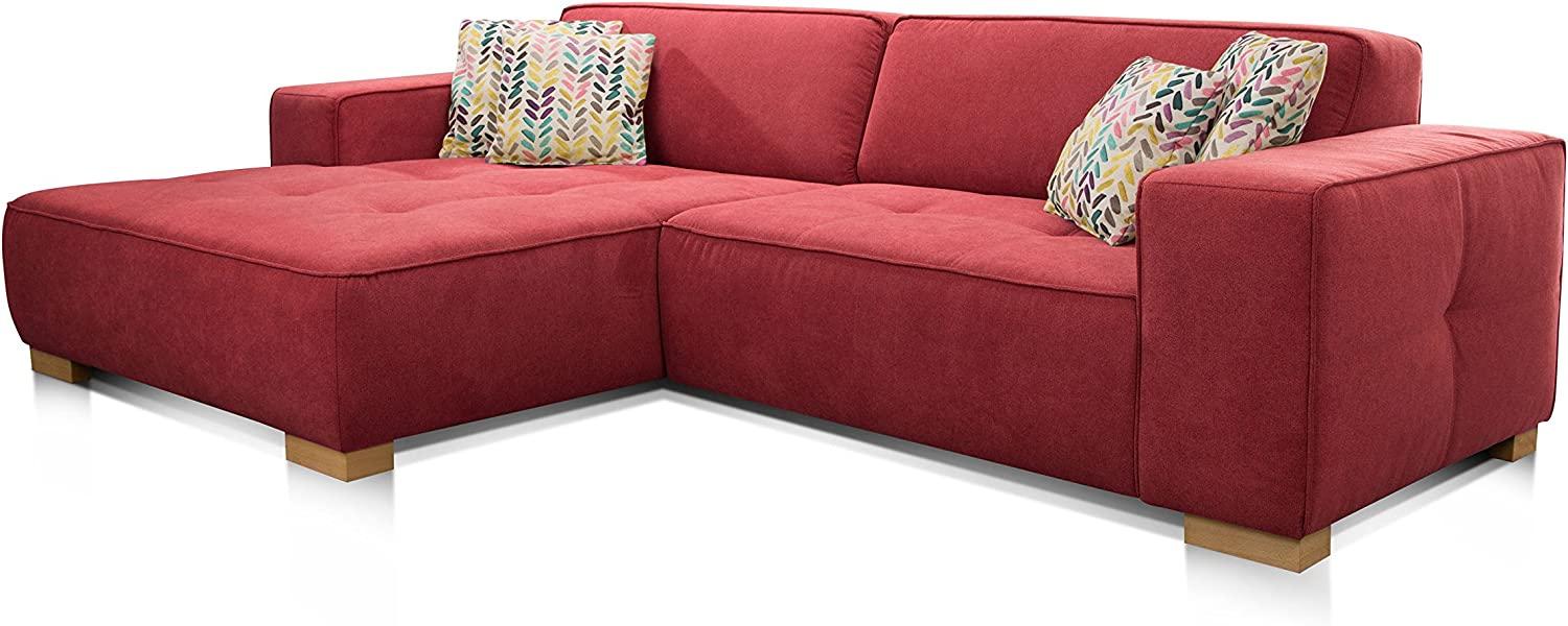 Cavadore Ecksofa "Zappo" mit Federkern und XXL Longchair / XXL Sofa L-Form mit tiefen Sitzflächen / Modernes Design / 293 x 78 x 172 cm / Rot Bild 1