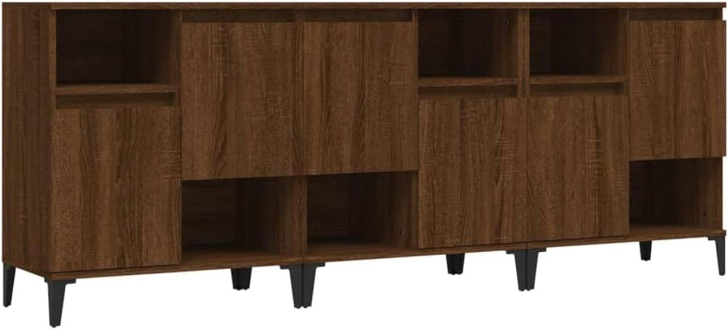 Sideboards 3 Stk. Braun Eichen-Optik 60x35x70 cm Holzwerkstoff (Farbe: Braun) Bild 1