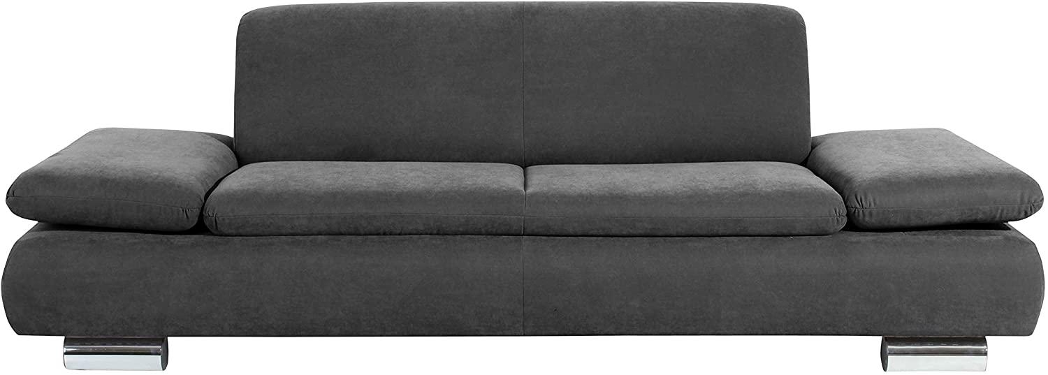 Terrence Sofa 2,5-Sitzer Veloursstoff Anthrazit Metallfüße verchromt Bild 1