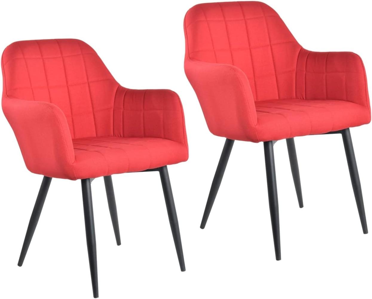 HTI-Living Albany Webstoff Rot Stuhl Bild 1