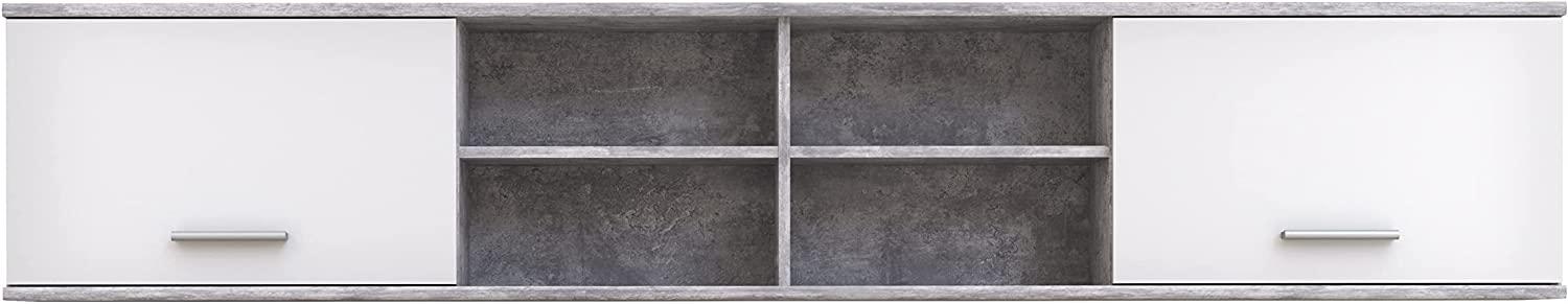 Wandregal LUPO Regal Wandschrank Jugendzimmer in Beton grau und weiß Bild 1