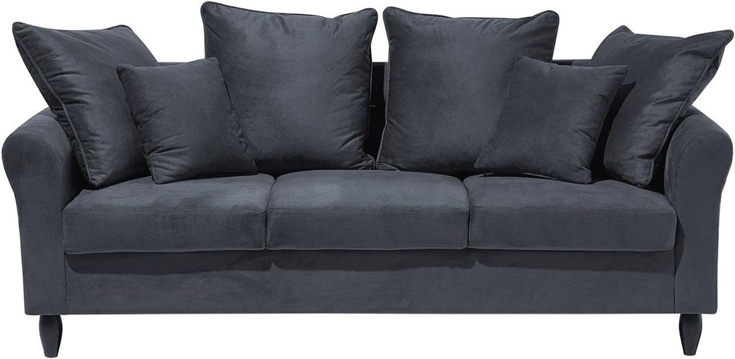 3-Sitzer Sofa Samtstoff grau BORNHOLM Bild 1