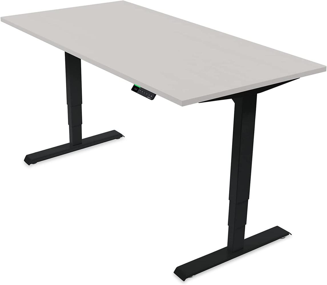 Desktopia Pro X - Elektrisch höhenverstellbarer Schreibtisch / Ergonomischer Tisch mit Memory-Funktion, 7 Jahre Garantie - (Grau, 120x80 cm, Gestell Schwarz) Bild 1