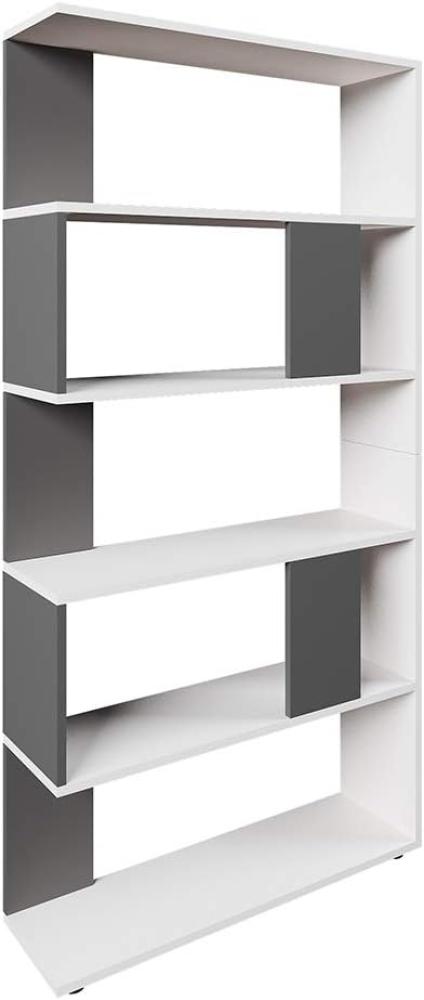 Vicco Raumteiler Bücherregal, 5 Fächer, Weiß Anthrazit, 80 cm Bild 1