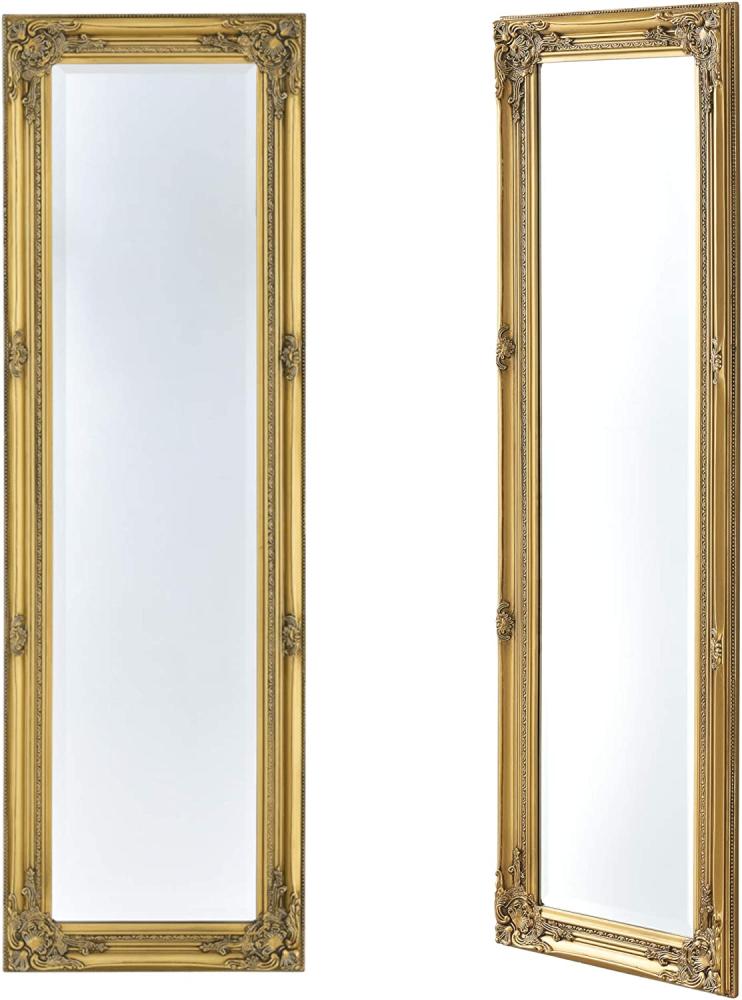 Wandspiegel Livorno 132x42 cm Ganzkörperspiegel im Eukalyptusholz Rahmen Antik Gold [en. casa] Bild 1