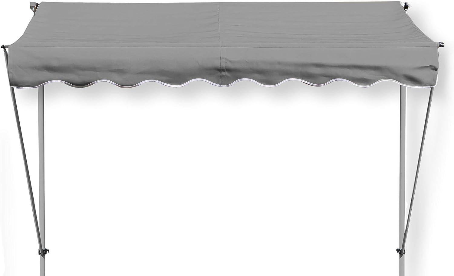 Grasekamp Klemmmarkise Ontario 255x130cm Grau Balkonmarkise höhenverstellbar von 200 cm – 320 cm Bild 1