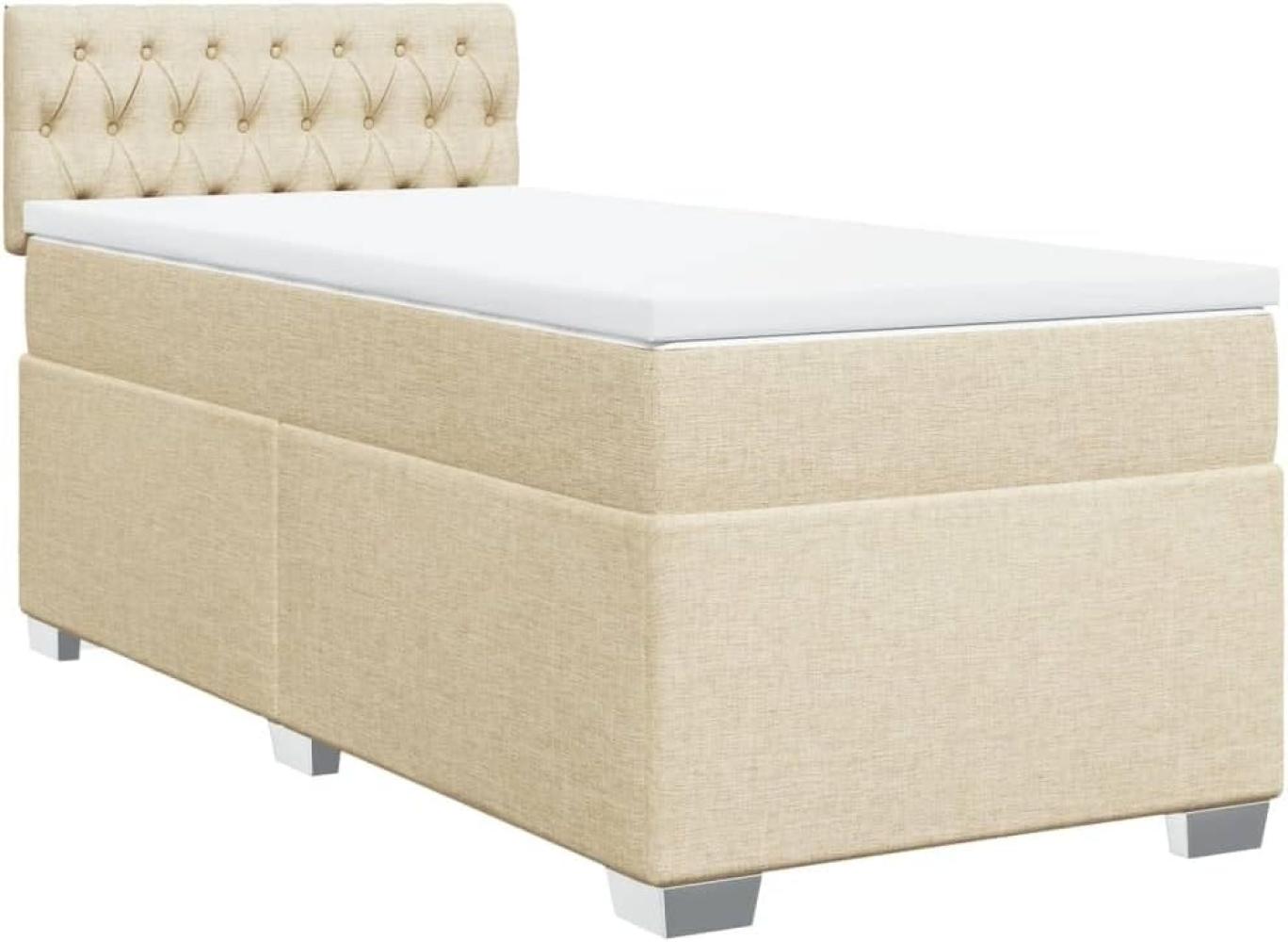 Boxspringbett mit Matratze Creme 90x190 cm Stoff 3288055 Bild 1