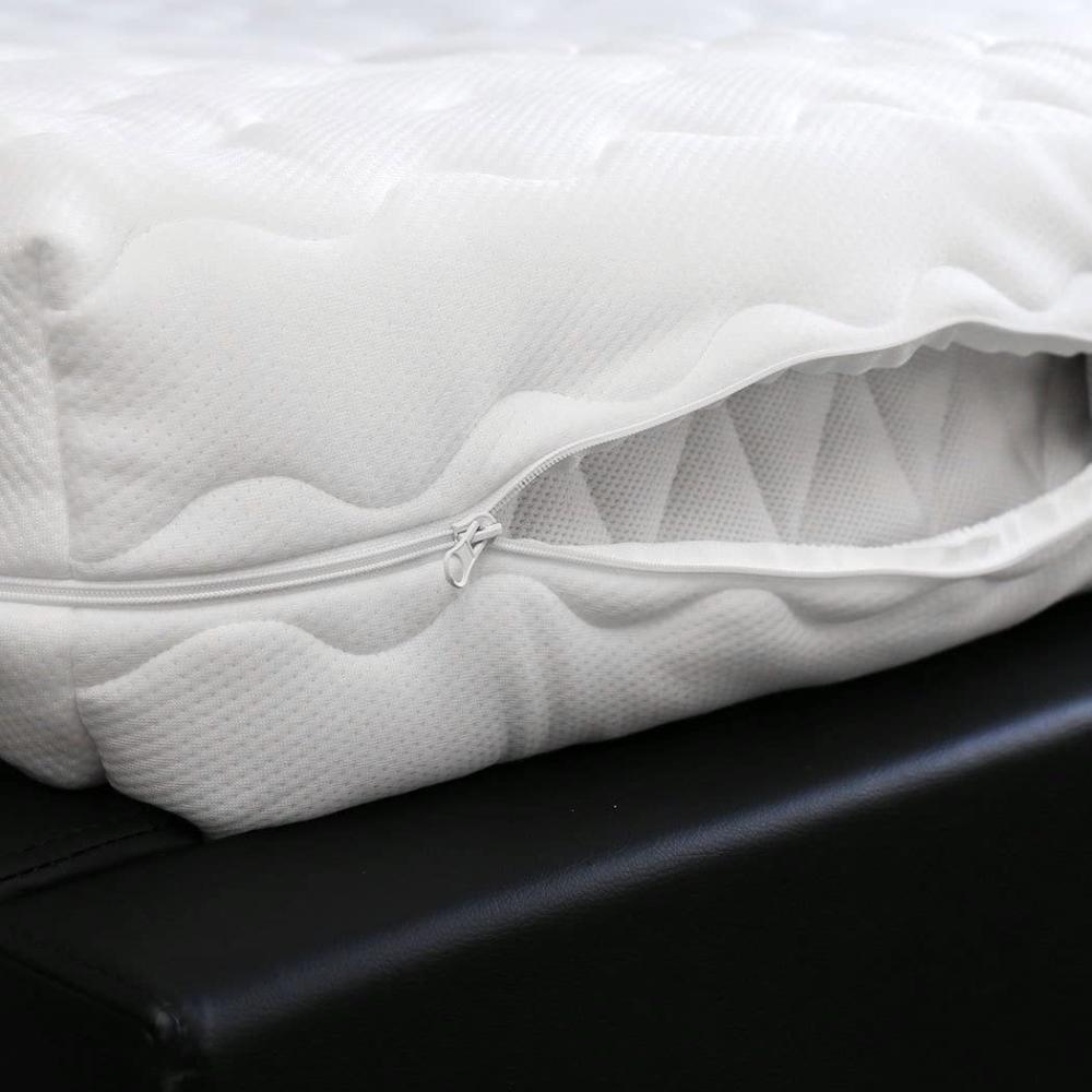 BettwarenShop Matratzenbezug, Baumwolle weiß, 100 x 200 cm, 14 cm Kernhöhe Bild 1