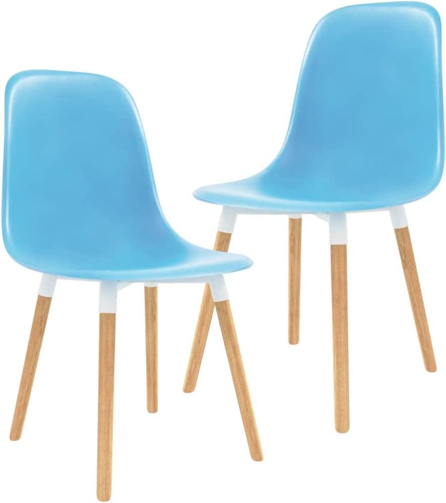 vidaXL Esszimmerstühle 2 Stk. Blau Kunststoff [248244] Bild 1