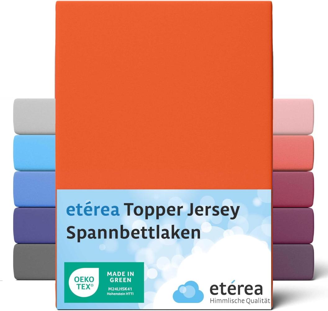 etérea Jersey Topper Spannbettlaken Spannbetttuch Orange 180x200 - 200x200 cm Bild 1