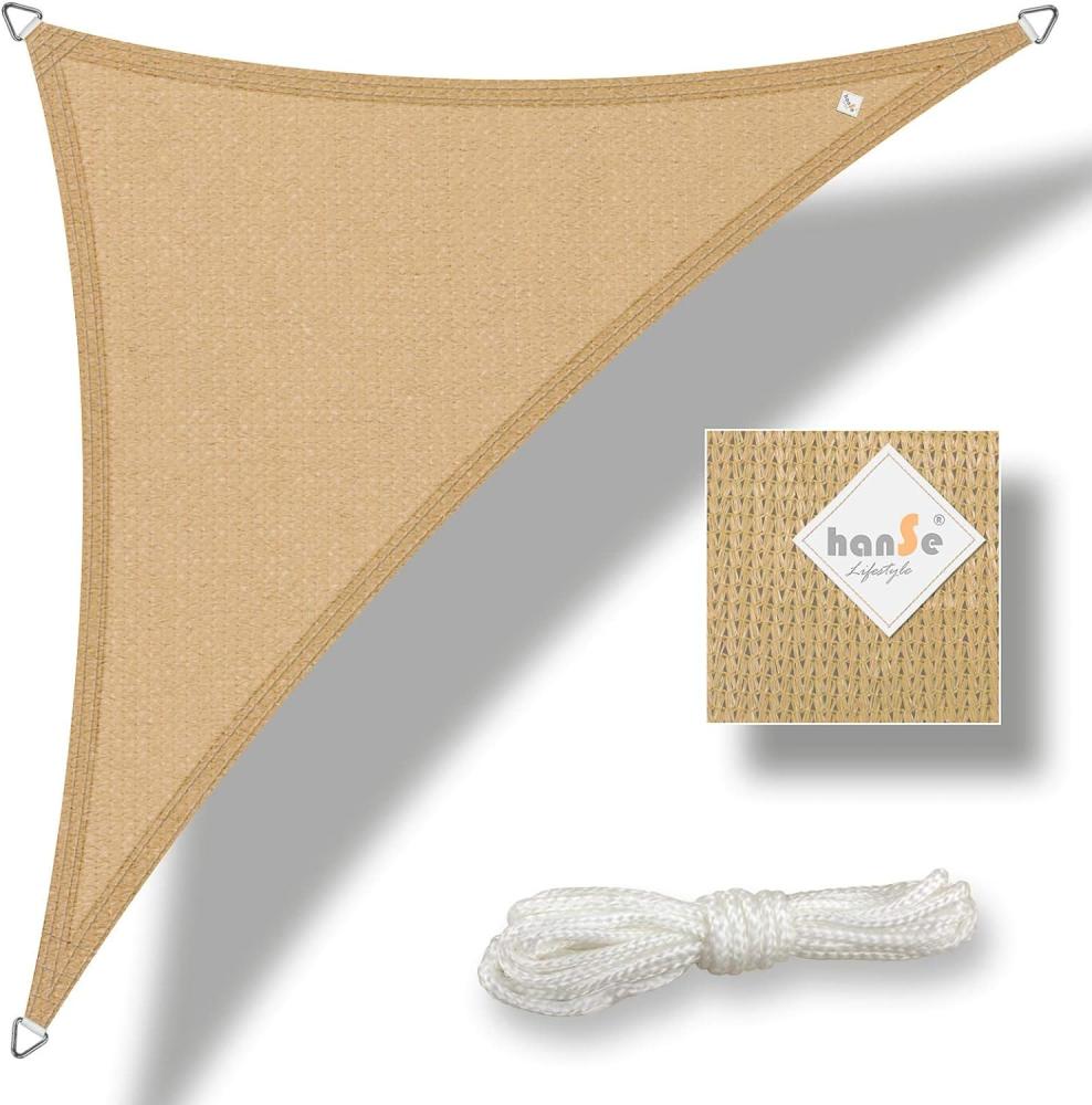 hanSe® Marken Sonnensegel Dreieck 3x3x3 m Sand Bild 1