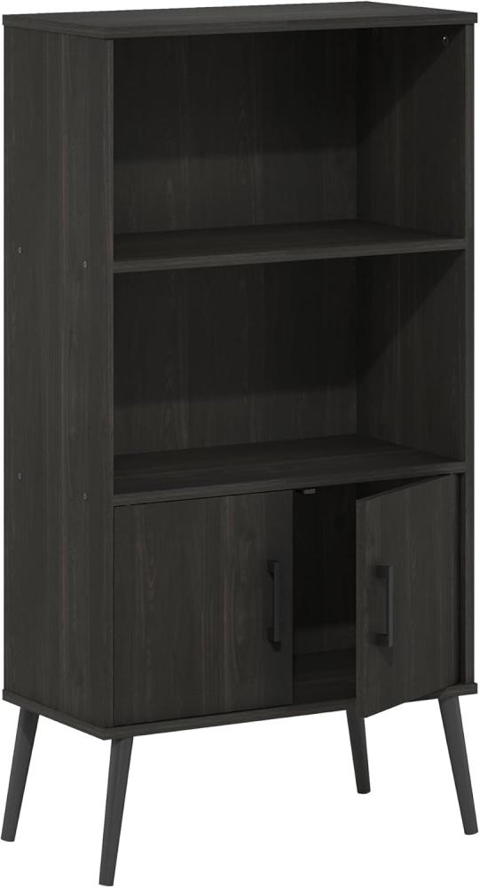 Furinno Claude Mid-Century Style Akzent-Bücherregal mit Holzbeinen, Espresso Bild 1