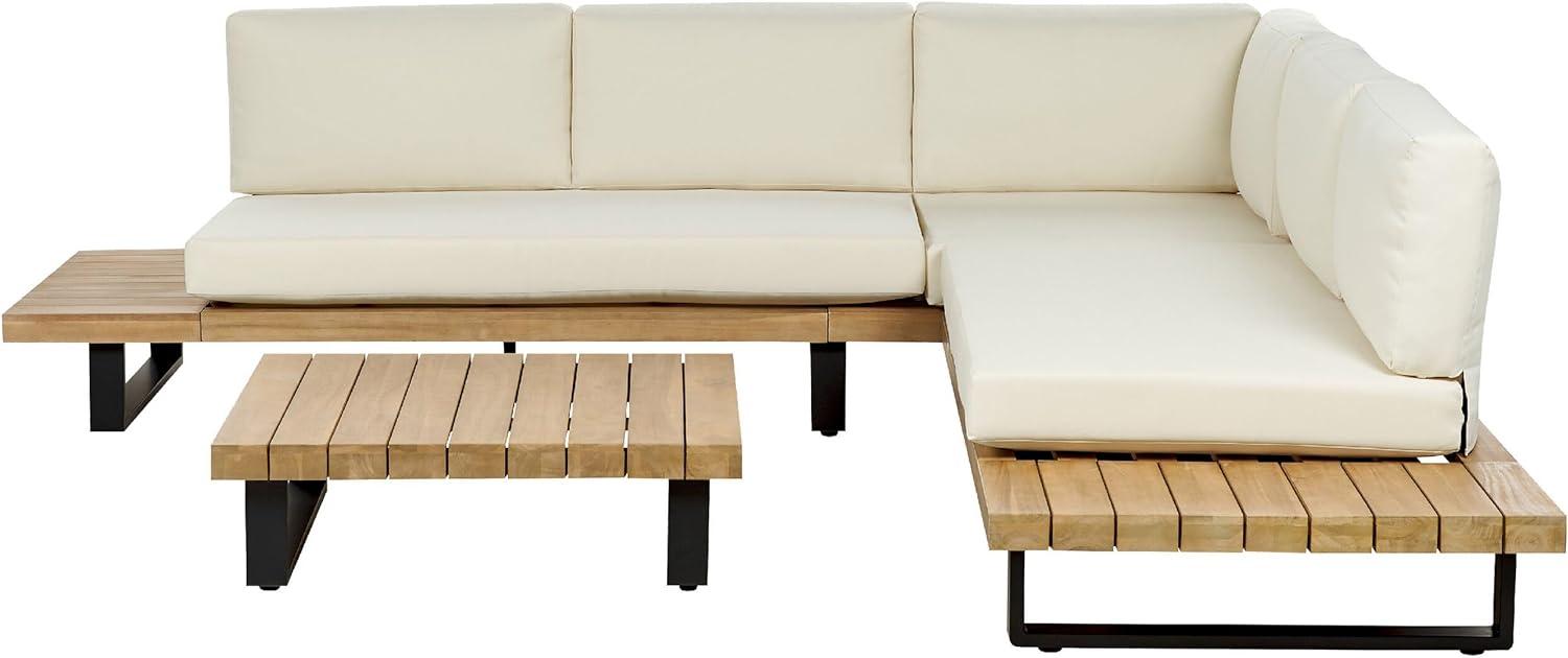 Lounge Set FSC® zertifiziertes Akazienholz Cremeweiß MYKONOS Bild 1
