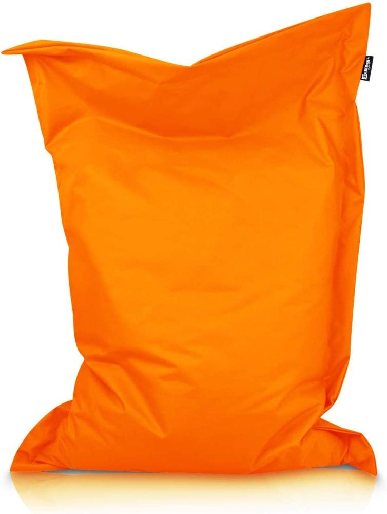 BuBiBag XXL Sitzsack, Outdoor Sitzsäcke für Kinder und Erwachsene, Bodenkissen Beanbag Fatboy wetterfest (Orange 145x100cm) Bild 1