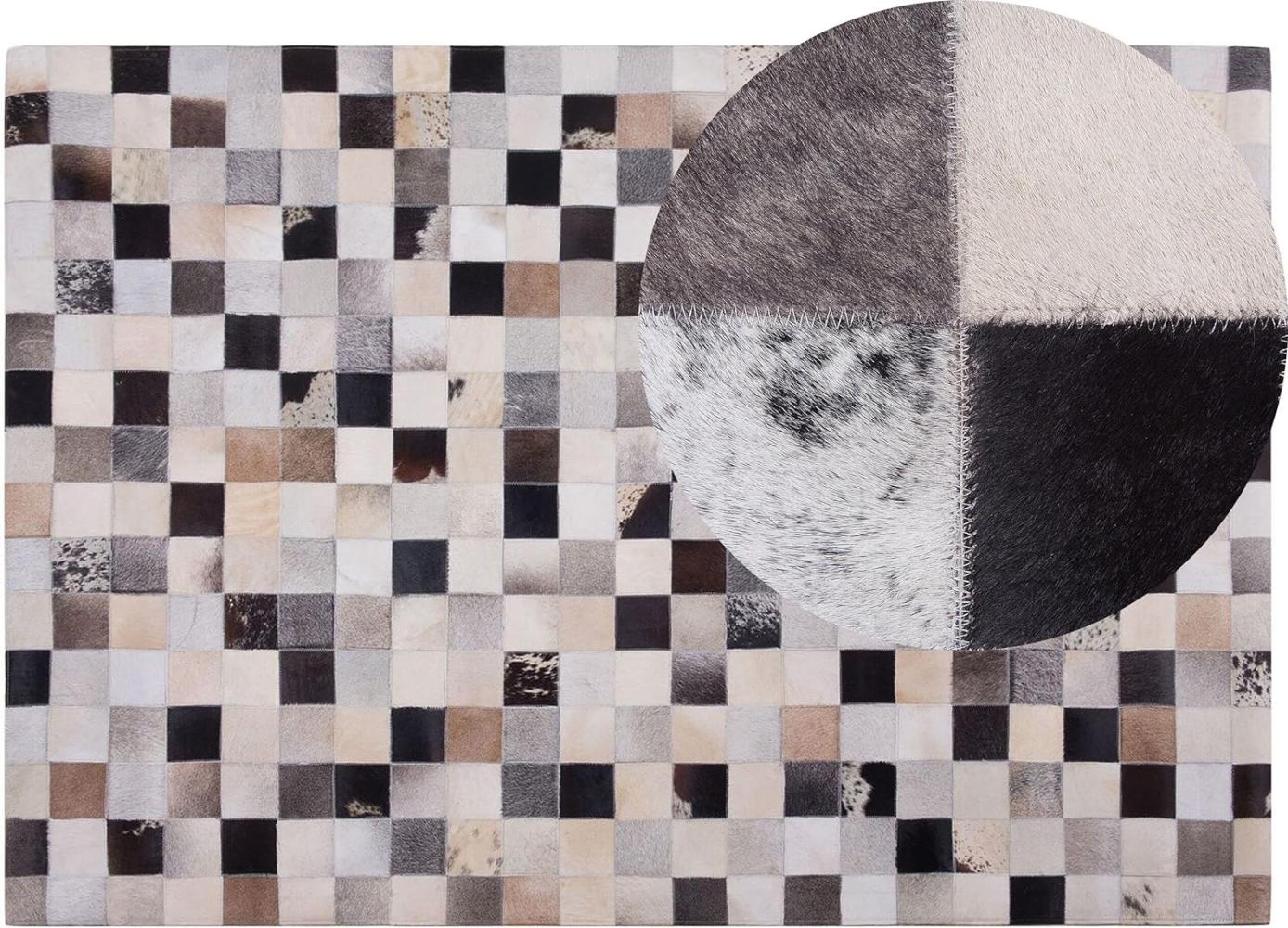 Teppich Kuhfell braun-beige 160 x 230 cm Patchwork RIZE Bild 1