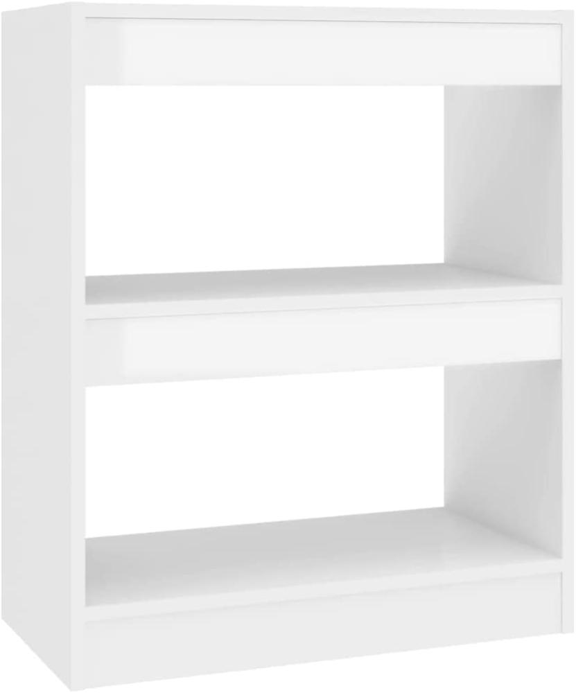 Bücherregal/Raumteiler Hochglanz-Weiß 60x30x72 cm Bild 1