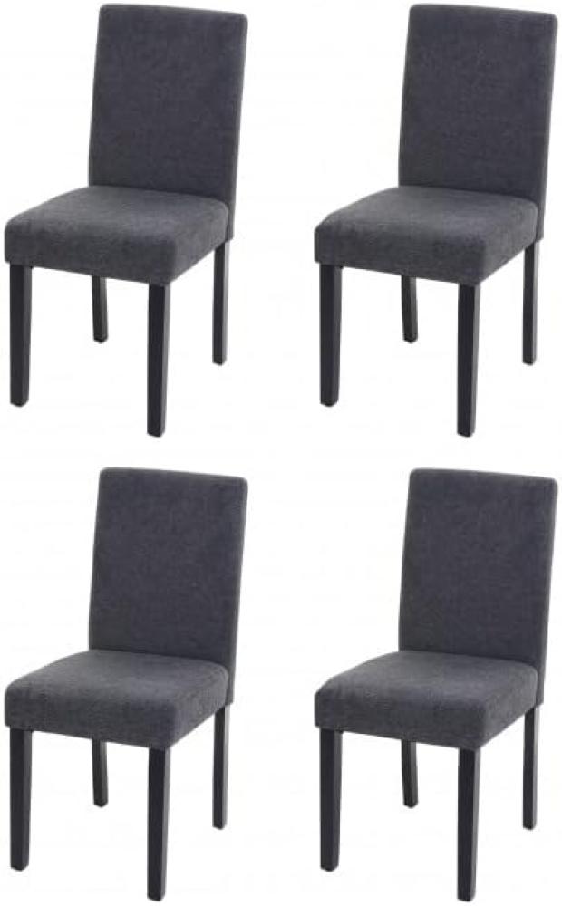 4er-Set Esszimmerstuhl Stuhl Küchenstuhl Littau ~ Textil, anthrazitgrau, dunkle Beine Bild 1