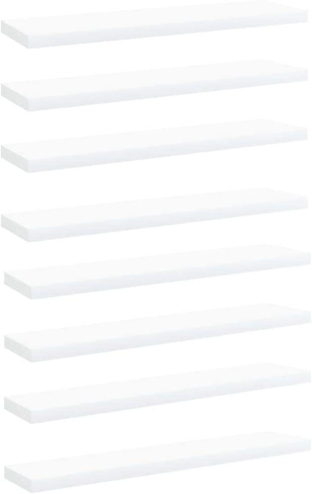 vidaXL Bücherregal-Bretter 8 Stk. Weiß 40x10x1,5 cm Holzwerkstoff Bild 1