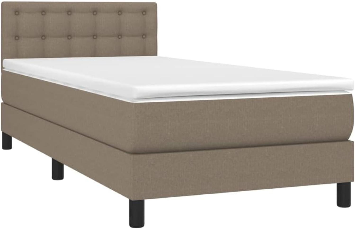 Boxspringbett mit Matratze & LED Taupe 90x200 cm Stoff (Farbe: Taupe) Bild 1