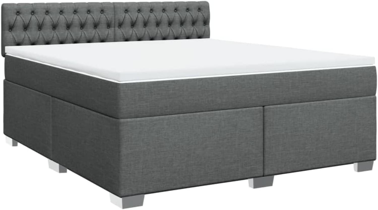 Boxspringbett mit Matratze Dunkelgrau 180x200 cm Stoff 3288275 Bild 1