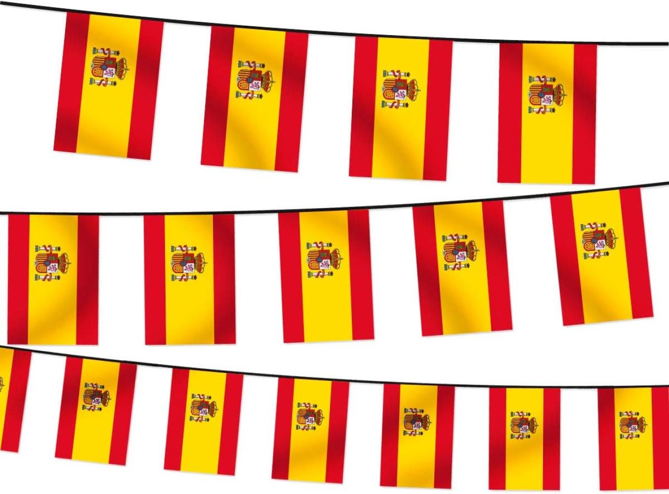 Wimpelkette WM EM Länderfahnen Girlande Fahnenkette Fanartikel Wimpel Spanien Bild 1
