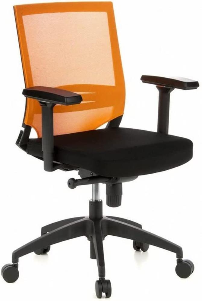 hjh OFFICE Profi Bürostuhl PORTO BASE Stoff Schwarz / Orange Bild 1