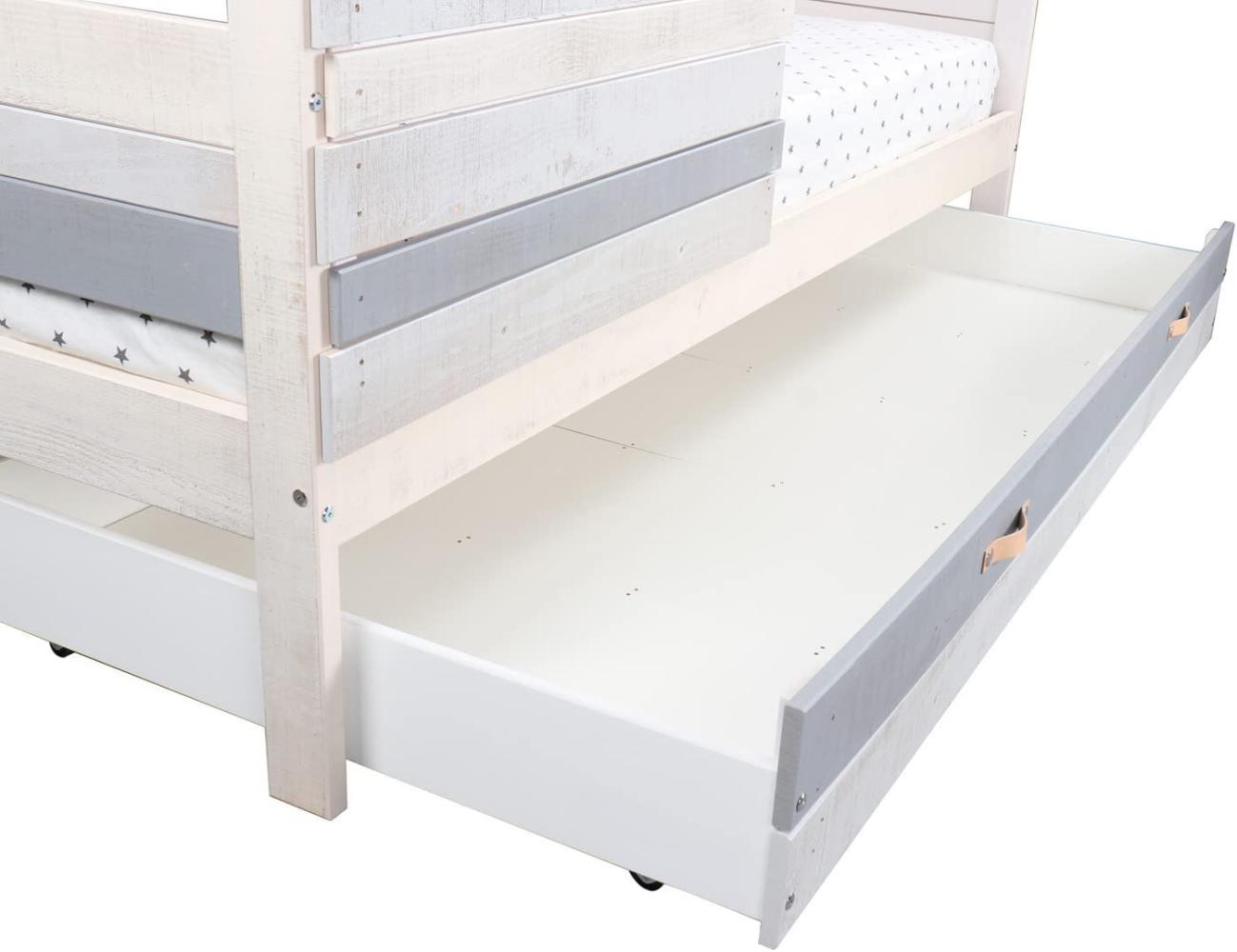 Schublade passend zum Bett in Hausform Weiß Grau- und Blautöne Bild 1