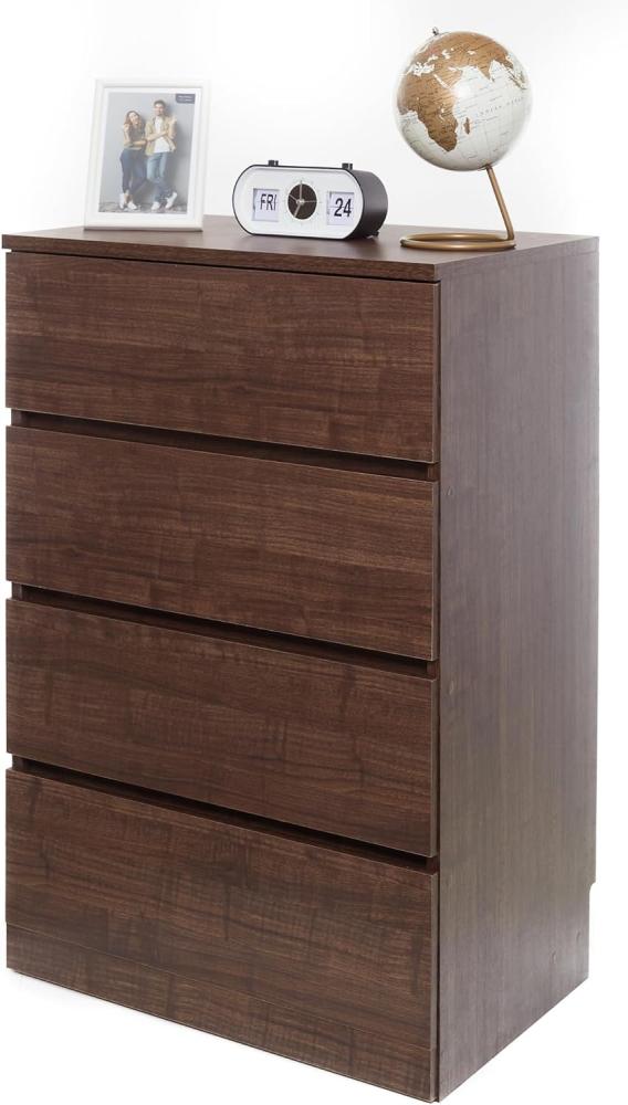 Movian, Kommode/Kommode/Holzkommode/Kommode mit 4 Schubladenauszug, Einfache Montage, modernes DesignBüro, Wohnzimmer, Schlafzimmer - Wooden Chest - WCH-590 - Braun Bild 1