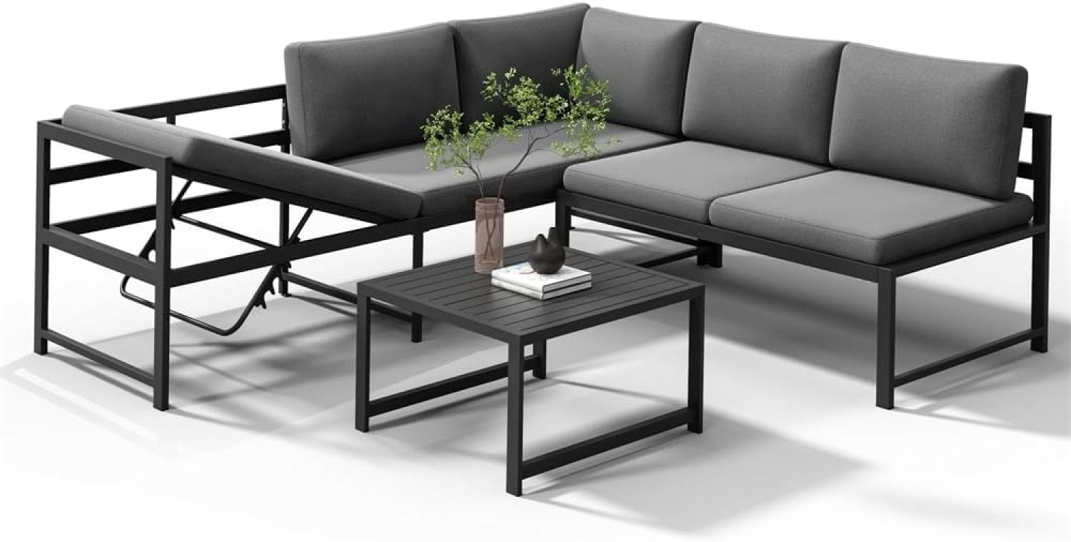 Gartenmöbel Set Aluminium Lounge mit verstellbarer Rückenlehne Sitzgruppe wetterfest Bild 1