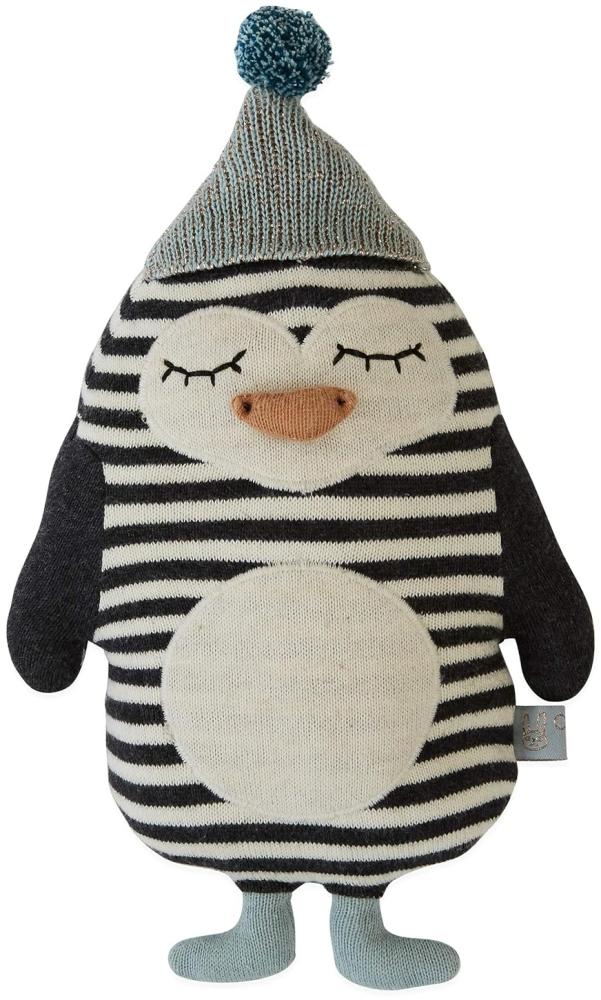 OyOy Mini Darling Cushion Baby Bob Penguin - Stofftier Pinguin - Süßes Baby Kinder Kissen Kuschelkissen und Schmusekissen - Baumwolle 26x18 cm Bild 1