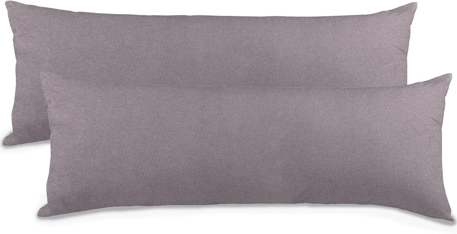 aqua-textil Classic Line Kissenbezug 2er-Set 40 x 120 cm dunkel grau Baumwolle Seitenschläferkissen Bezug Reißverschluss Bild 1