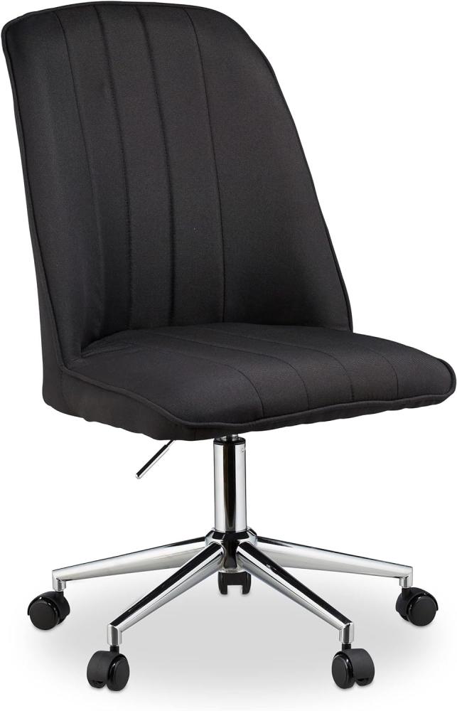 Relaxdays Bürostuhl höhenverstellbar, Schreibtischstuhl zum Drehen, 100 kg, Elegantes Design, 96 x 53 x 58 cm, schwarz Bild 1