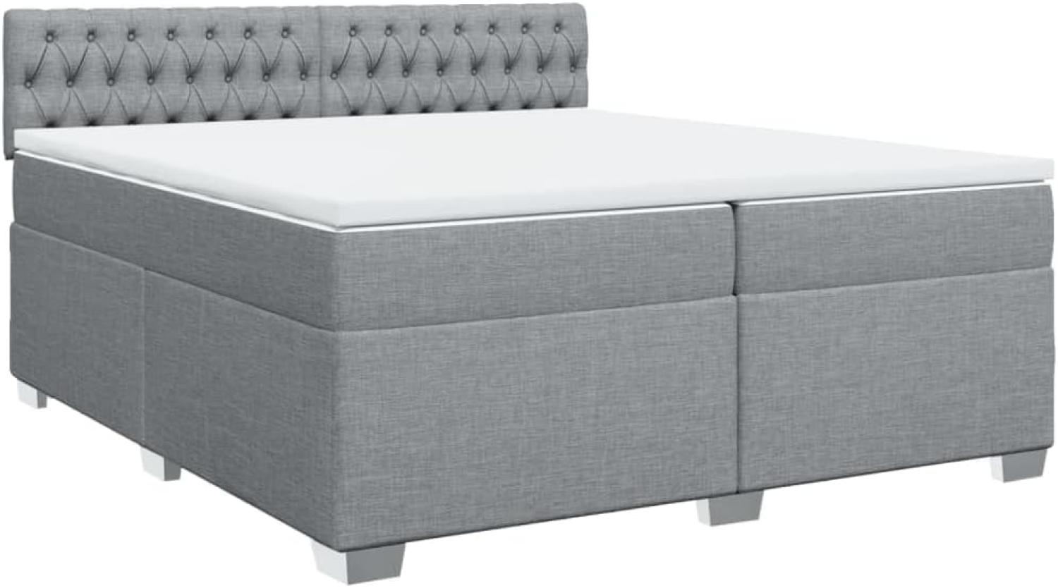 Boxspringbett mit Matratze Hellgrau 200x200 cm Stoff 3288302 Bild 1